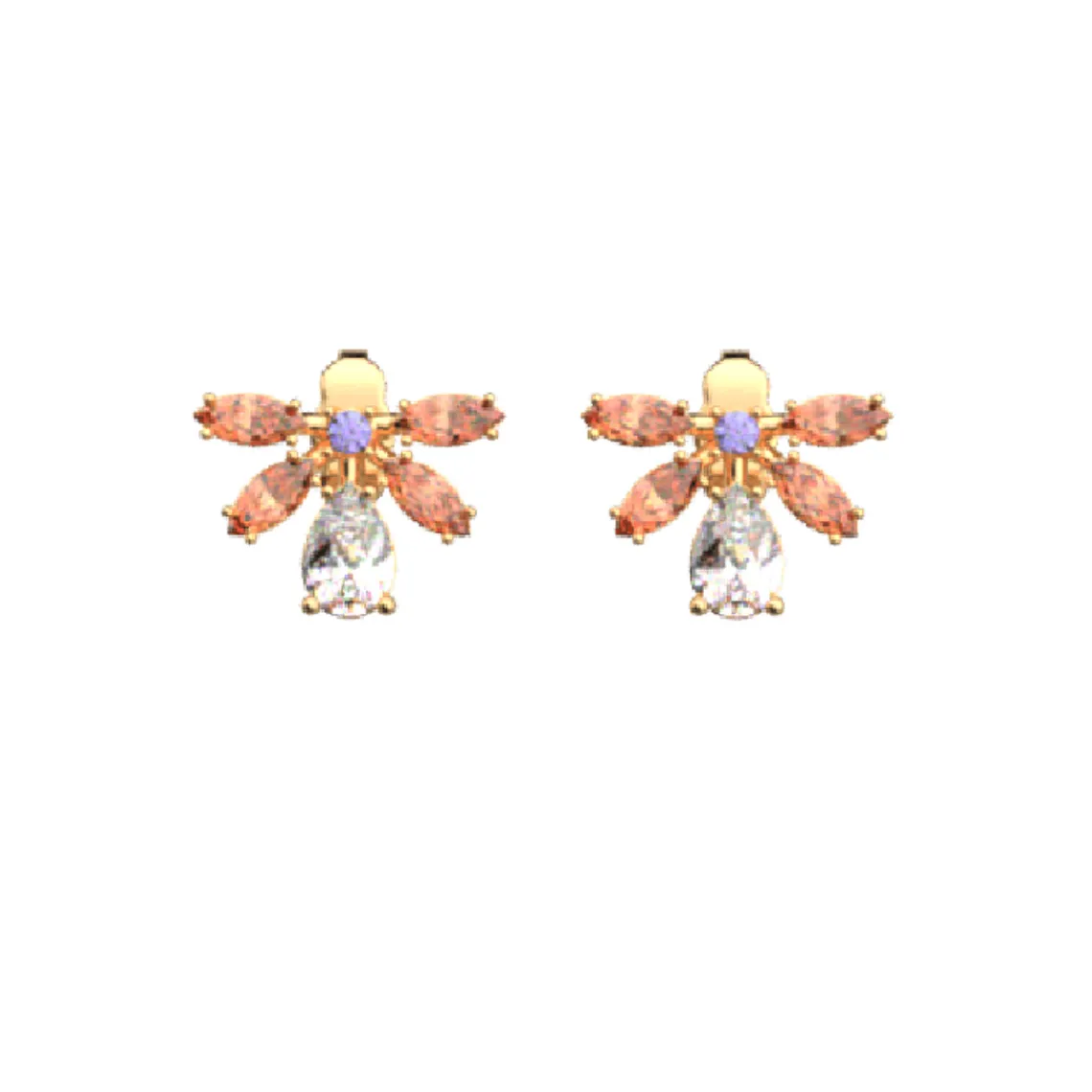 Les Georgettes Boucles oreilles 70445311976000 Doré P-Cristal | Femme Boucles D'Oreilles
