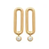 Maison de la Bijouterie Boucles oreilles ovales serti clos plaqué or Y5VWYZ0 | Femme Boucles D'Oreilles