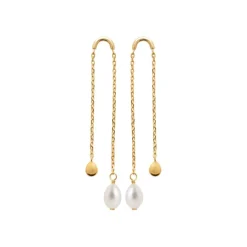 Maison de la Bijouterie Boucles oreilles pendantes perles plaqué or Y3030U0Z4 | Femme Boucles D'Oreilles