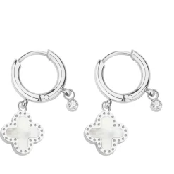 Pixies Bijoux Boucles oreilles - PEH0011-2MOP Acier Nacre | Femme Boucles D'Oreilles