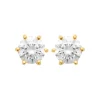 Maison de la Bijouterie Boucles oreilles plaqué or oxyde zirconium 7mm Y0YZ536WZ | Femme Boucles D'Oreilles