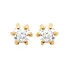 Maison de la Bijouterie Boucles oreilles plaqué or oxyde zirconium 3mm Y0YZ5363Z | Femme Boucles D'Oreilles