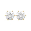 Maison de la Bijouterie Boucles oreilles plaqué or oxyde zirconium 8mm Y0YZ536VZ | Femme Boucles D'Oreilles