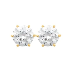 Maison de la Bijouterie Boucles oreilles plaqué or oxyde zirconium 8mm Y0YZ536VZ | Femme Boucles D'Oreilles