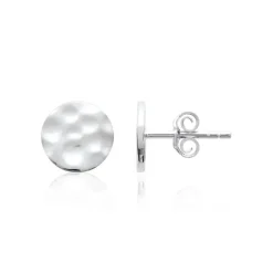 Maison de la Bijouterie Boucles oreilles puces effet martelé argent W55YW00 | Femme Boucles D'Oreilles