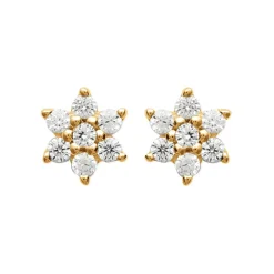 Maison de la Bijouterie Boucles oreilles puces fleurs plaqué or Y5YU4Z0 | Femme Boucles D'Oreilles