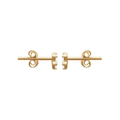 Maison de la Bijouterie Boucles oreilles puces fleurs bicolore plaqué or Y5YU40W | Femme Boucles D'Oreilles