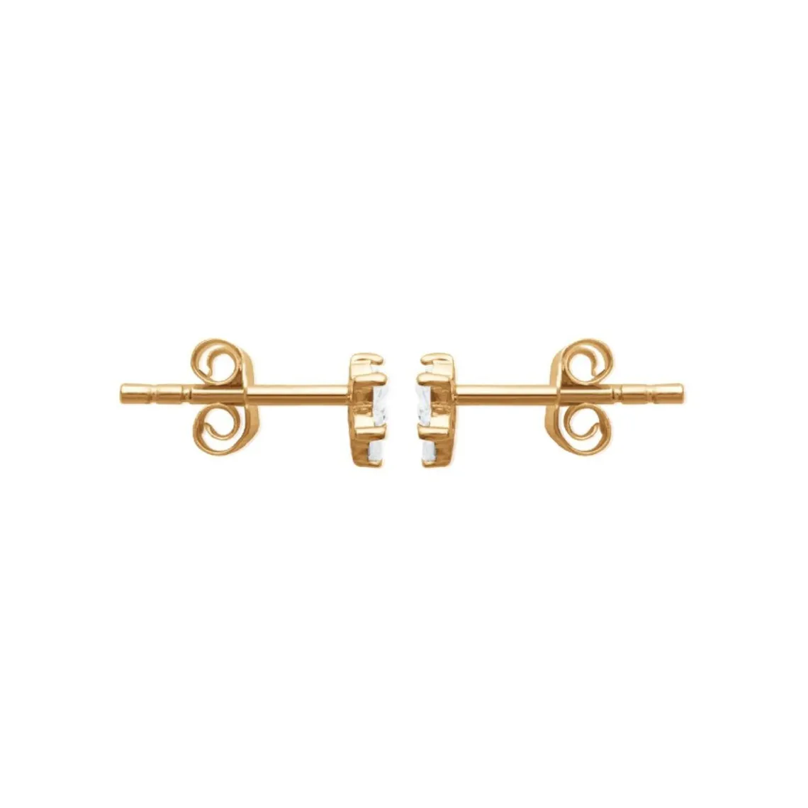 Maison de la Bijouterie Boucles oreilles puces fleurs bicolore plaqué or Y5YU40W | Femme Boucles D'Oreilles
