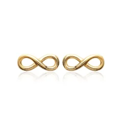 Maison de la Bijouterie Boucles oreilles puces infinity plaqué or Y4UVY00 | Femme Boucles D'Oreilles
