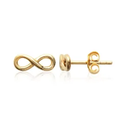 Maison de la Bijouterie Boucles oreilles puces infinity plaqué or Y4UVY00 | Femme Boucles D'Oreilles
