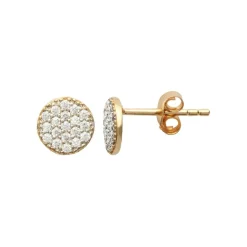 Maison de la Bijouterie Boucles oreilles puces plaqué or oxyde de zirconium Y4UY0ZZ | Femme Boucles D'Oreilles