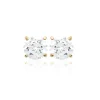 Maison de la Bijouterie Boucles oreilles puces plaqué or oxyde de zirconium 5 mm Y5055Z05 | Femme Boucles D'Oreilles