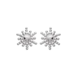 Maison de la Bijouterie Boucles oreilles puces soleil Argent W556300 | Femme Boucles D'Oreilles