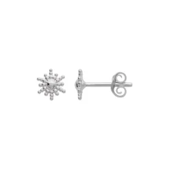 Maison de la Bijouterie Boucles oreilles puces soleil Argent W556300 | Femme Boucles D'Oreilles