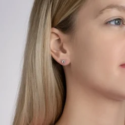 Maison de la Bijouterie Boucles oreilles puces soleil Argent W556300 | Femme Boucles D'Oreilles