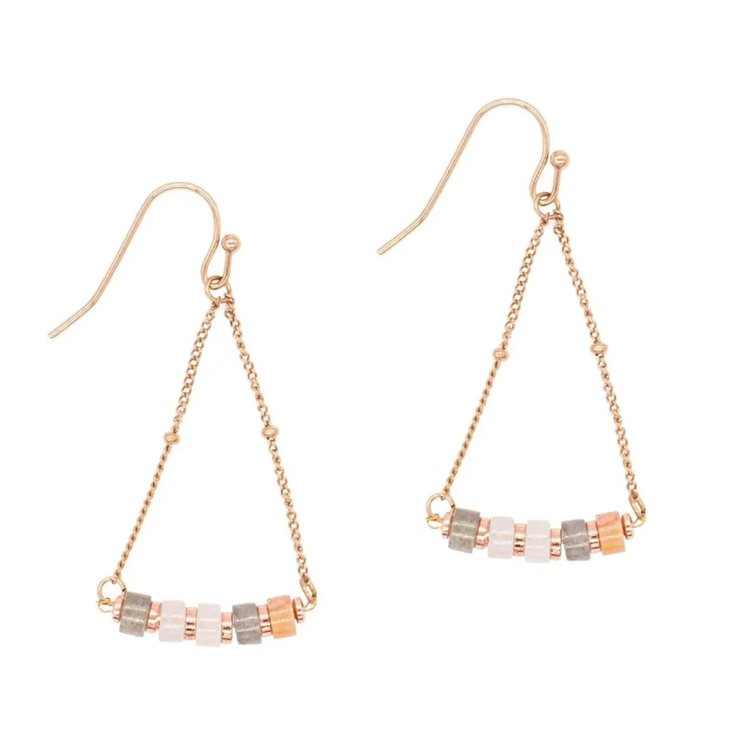 Sloya Boucles oreilles Piana en Pierres de Lune | Femme Boucles D'Oreilles