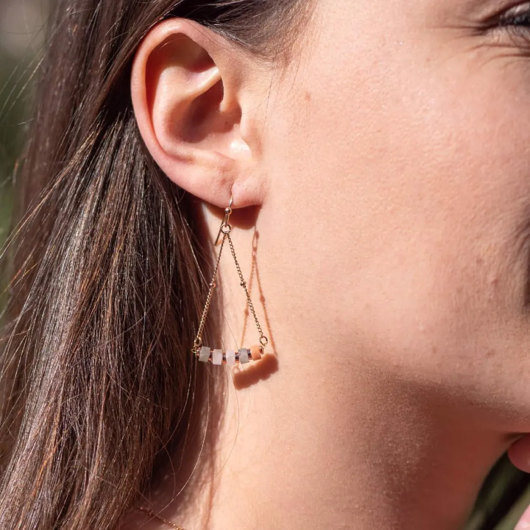Sloya Boucles oreilles Piana en Pierres de Lune | Femme Boucles D'Oreilles