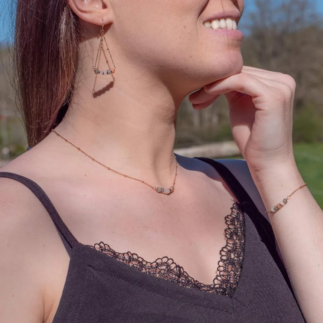 Sloya Boucles oreilles Piana en Pierres de Lune | Femme Boucles D'Oreilles