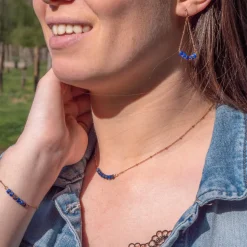 Sloya Boucles oreilles Piana en pierres Lapis-lazuli | Femme Boucles D'Oreilles