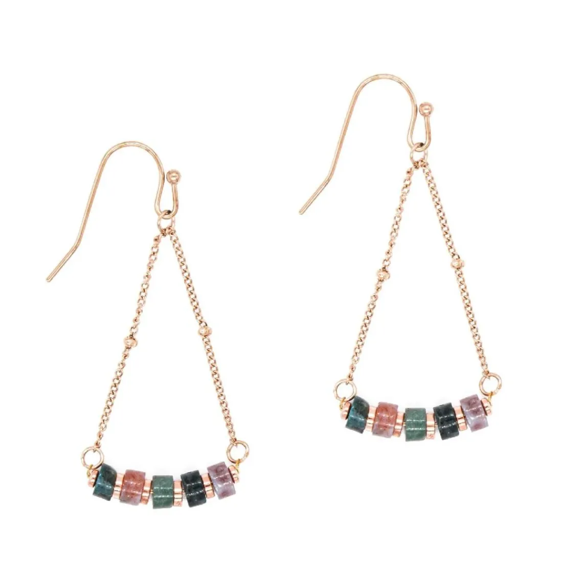 Sloya Boucles oreilles Piana en pierres Agate Aquatique | Femme Boucles D'Oreilles