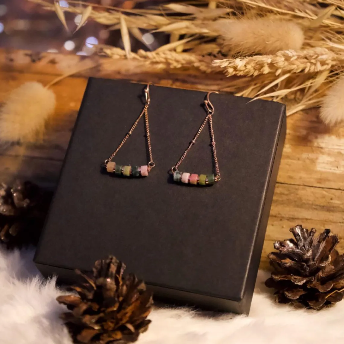 Sloya Boucles oreilles Piana en pierres Agate Aquatique | Femme Boucles D'Oreilles