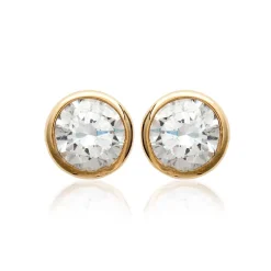 Maison de la Bijouterie Boucles oreilles solitaire plaqué or 5mm Y5ZZ5Z05 | Femme Boucles D'Oreilles