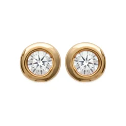Maison de la Bijouterie Boucles oreilles solitaire plaqué or 2mm Y5ZZ5Z0Y | Femme Boucles D'Oreilles
