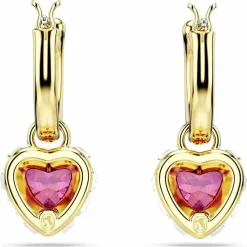 Swarovski Bijoux Boucles oreilles Swarovski Chroman Hoop Drop Heart - 5684760 rouge,doré | Femme Boucles D'Oreilles