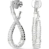 Swarovski Bijoux Boucles oreilles Swarovski Hyperbola Hoop L Twist - 5677628 blanc,argent | Femme Boucles D'Oreilles