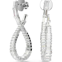 Swarovski Bijoux Boucles oreilles Swarovski Hyperbola Hoop L Twist - 5677628 blanc,argent | Femme Boucles D'Oreilles