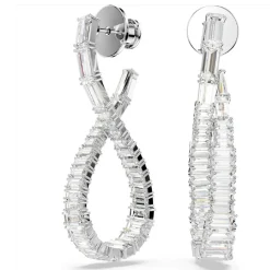 Swarovski Bijoux Boucles oreilles Swarovski Hyperbola Hoop L Twist - 5677628 blanc,argent | Femme Boucles D'Oreilles