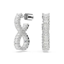 Swarovski Bijoux Boucles oreilles Swarovski Hyperbola Hoop Twist - 5684047 blanc,argent | Femme Boucles D'Oreilles