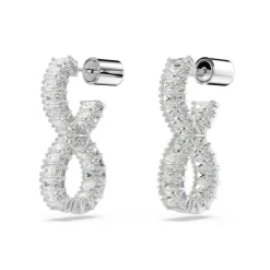 Swarovski Bijoux Boucles oreilles Swarovski Hyperbola Hoop Twist - 5684047 blanc,argent | Femme Boucles D'Oreilles