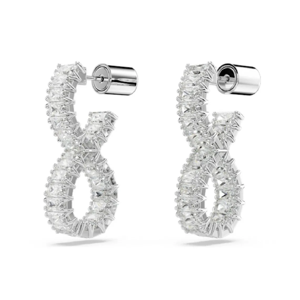 Swarovski Bijoux Boucles oreilles Swarovski Hyperbola Hoop Twist - 5684047 blanc,argent | Femme Boucles D'Oreilles