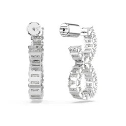 Swarovski Bijoux Boucles oreilles Swarovski Hyperbola Hoop Twist - 5684047 blanc,argent | Femme Boucles D'Oreilles