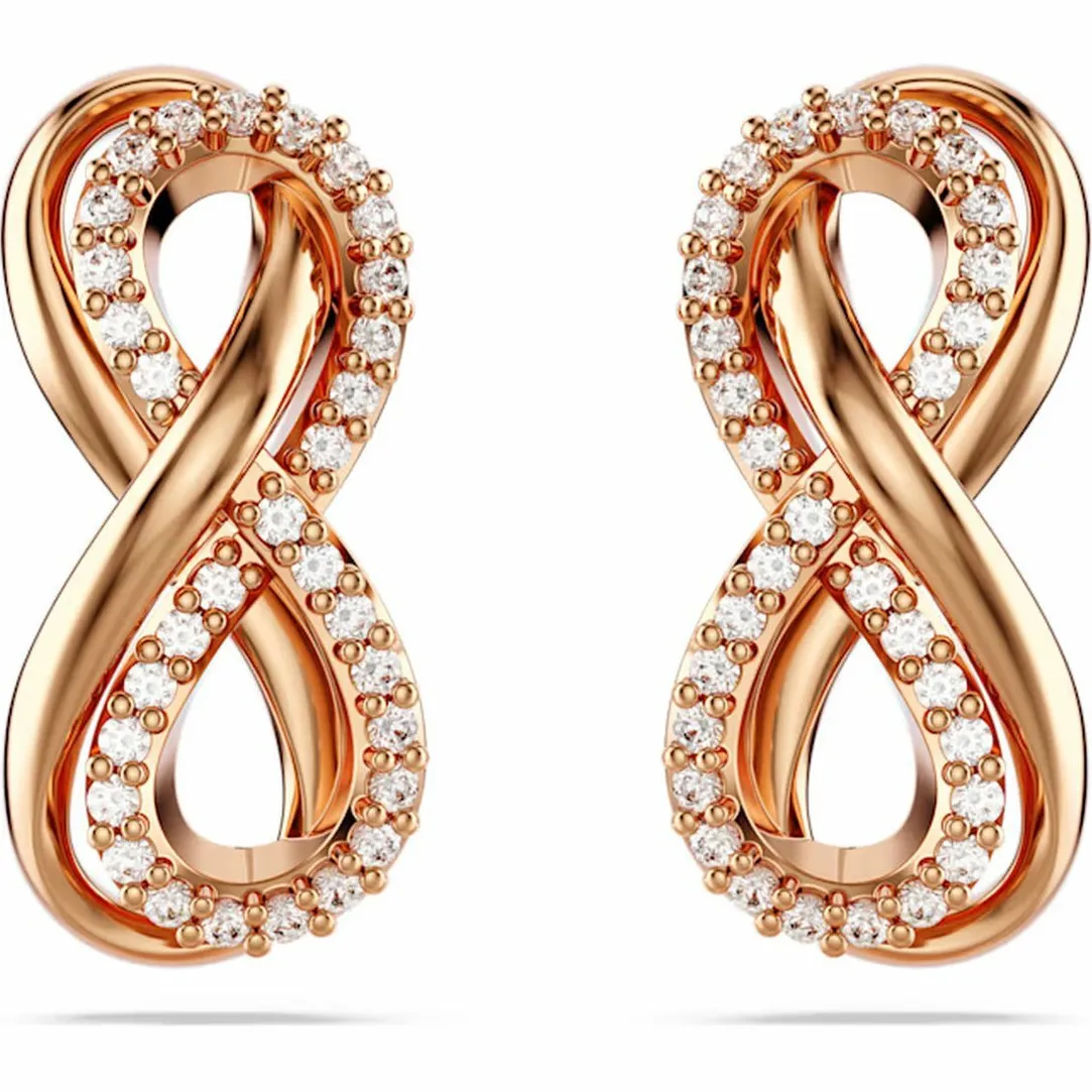 Swarovski Bijoux Boucles oreilles Swarovski Hyperbola Fig Pave - 5684085 blanc,doré | Femme Boucles D'Oreilles