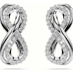 Swarovski Bijoux Boucles oreilles Swarovski Hyperbola Fig Pave - 5687269 blanc,argent | Femme Boucles D'Oreilles