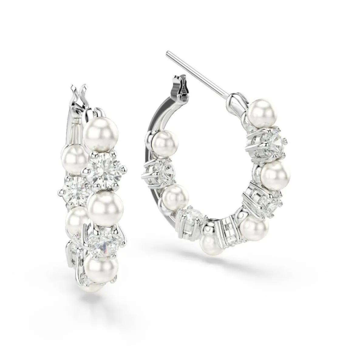 Swarovski Bijoux Boucles oreilles Swarovski Matrix Pearl - 5709256 Métal rhodié Blanc | Femme Boucles D'Oreilles