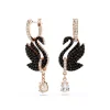 Swarovski Bijoux Boucles oreilles Swarovski Swan - 5678047 noir,doré rose | Femme Boucles D'Oreilles