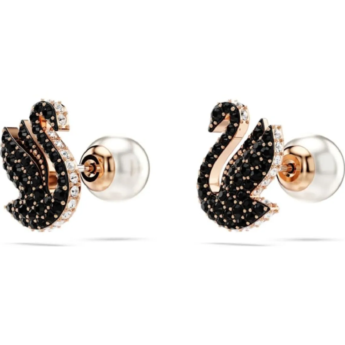 Swarovski Bijoux Boucles oreilles Swarovski Swan - 5684608 noir,doré rose | Femme Boucles D'Oreilles