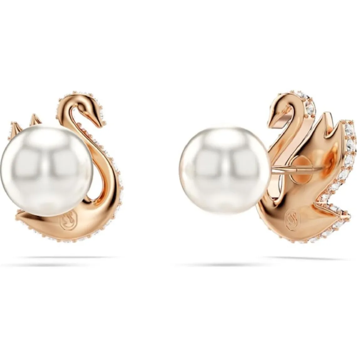 Swarovski Bijoux Boucles oreilles Swarovski Swan - 5684608 noir,doré rose | Femme Boucles D'Oreilles