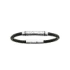 Maison de la Bijouterie Bracelet Homme acier cuir tressé noir 3ZYZ30YZ | Homme Bracelet