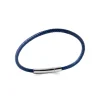 Maison de la Bijouterie Bracelet Homme acier cuir tressé bleu 3ZY0UWZU | Homme Bracelet