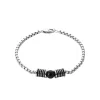 Maison de la Bijouterie Bracelet Homme acier perle agate noire 3ZYZ33YZ | Homme Bracelet