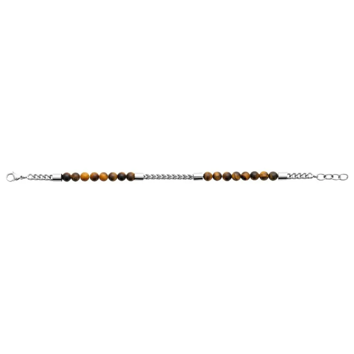 Maison de la Bijouterie Bracelet Homme acier perles œil de tigre 3ZYZYUYZ | Homme Bracelet