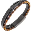 All Blacks Bijoux Bracelet Homme All Blacks 682297 - Acier et Cuir Noir | Homme Bracelet