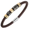 All Blacks Bijoux Bracelet Homme - 682384 Acier, Cuir Couleur Marron, multicolore | Homme Bracelet