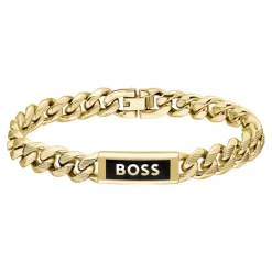Boss Bijoux Bracelet Homme Kassy Emblem - 1580680M Acier Doré | Homme Bracelet