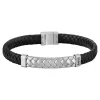Boss Bijoux Bracelet Homme Tailored - 1580674M Acier, Cuir Noir, Argent | Homme Bracelet