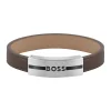 Boss Bijoux Bracelet Homme Luke - 1580496M Cuir, Acier Marron | Homme Bracelet